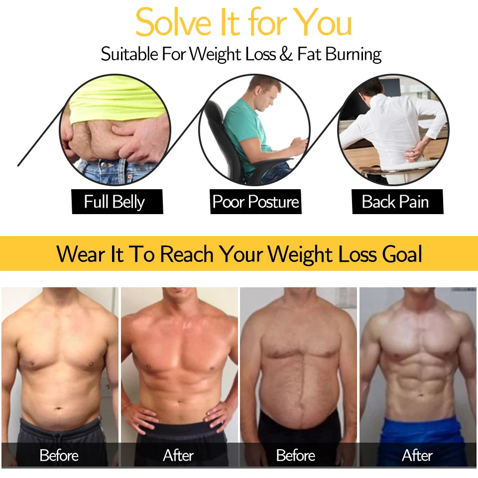 Men PLAN Compression Shirt Weight Loss Fat Burner