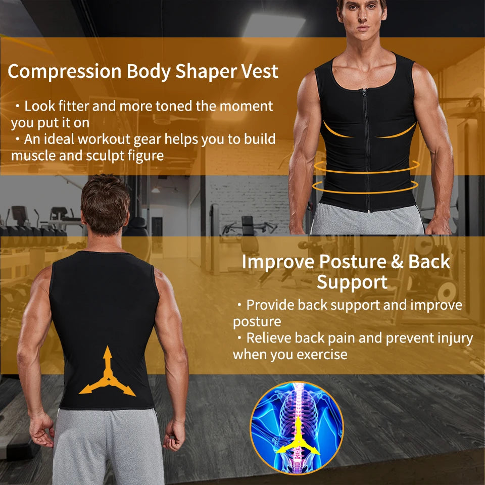 Men PLAN Compression Shirt Weight Loss Fat Burner