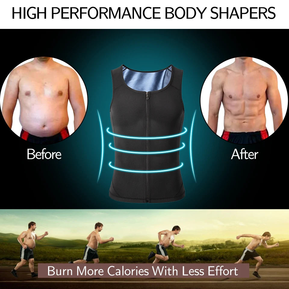 Men PLAN Compression Shirt Weight Loss Fat Burner